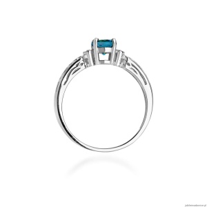 Pierścionek W0014 Topaz London Blue 0,50ct białe złoto 375