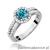 Pierścionek W0087 Topaz London Blue 0,50ct białe złoto 375