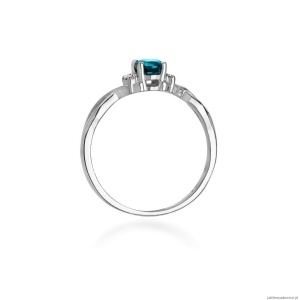 Pierścionek W0019 Topaz London Blue 0,50ct białe złoto 375