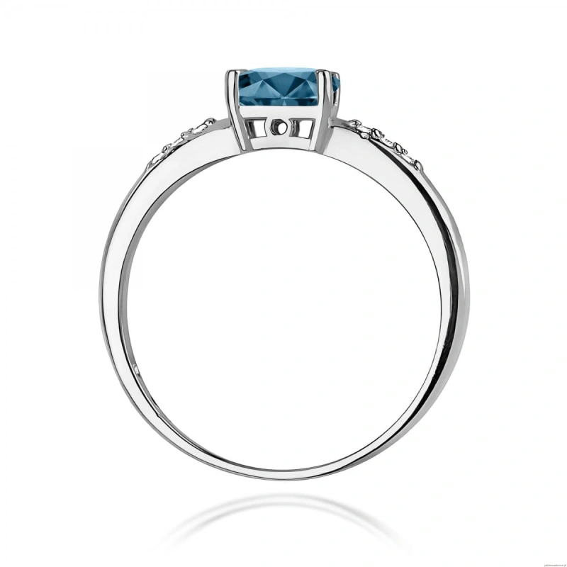 Pierścionek W0077 Topaz London Blue 0,50ct białe złoto 375