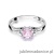 Pierścionek W0044 Różowy Topaz 0,65ct białe złoto 375