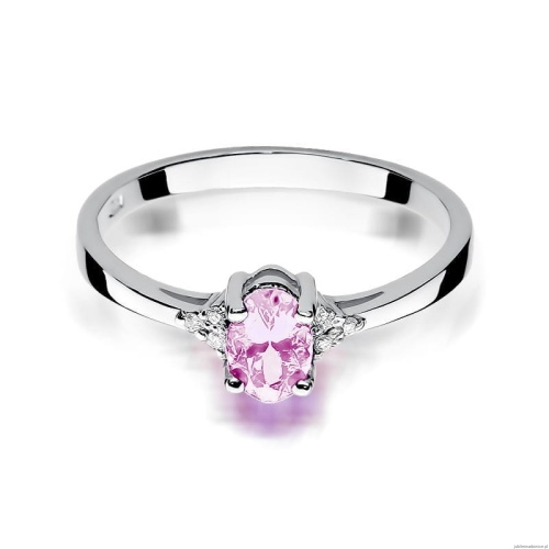 Pierścionek W0301 Różowy topaz 0,50ct białe złoto 375