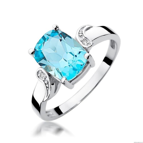 Pierścionek W0400 Topaz Swiss 2,40ct białe złoto 375