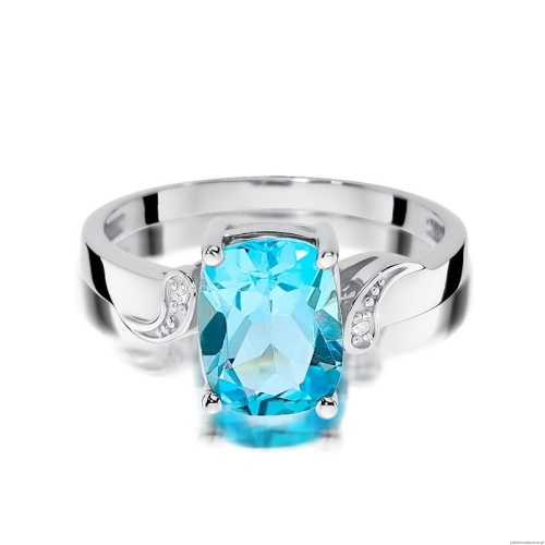 Pierścionek W0400 Topaz Swiss 2,40ct białe złoto 375