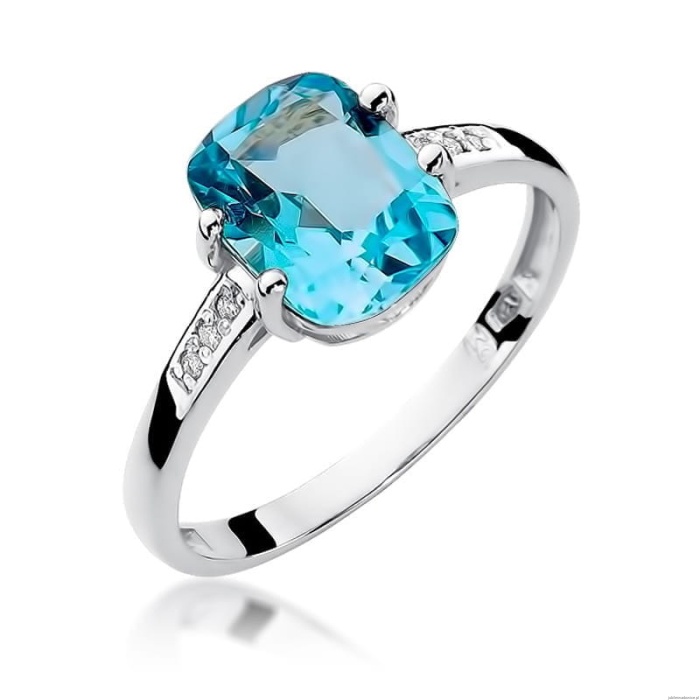 Pierścionek W0038 Topaz Swiss 2,40ct białe złoto 375