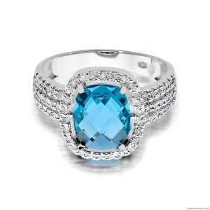 Pierścionek W0313 Topaz Swiss 3,00ct białe złoto 375