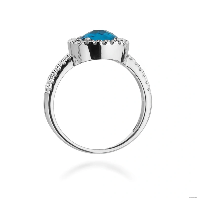 Pierścionek W0313 Topaz Swiss 3,00ct białe złoto 375