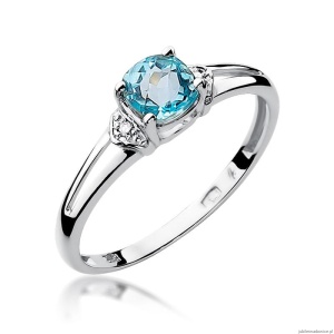 Pierścionek W0039 Topaz Swiss 0,70ct białe złoto 375