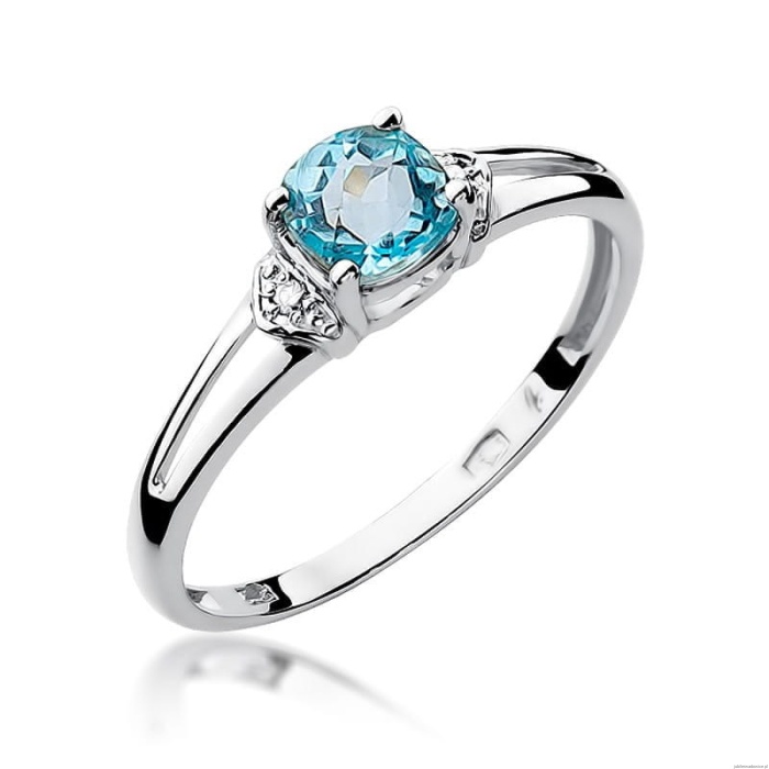 Pierścionek W0039 Topaz Swiss 0,70ct białe złoto 375