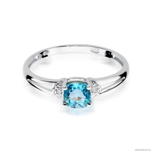 Pierścionek W0039 Topaz Swiss 0,70ct białe złoto 375