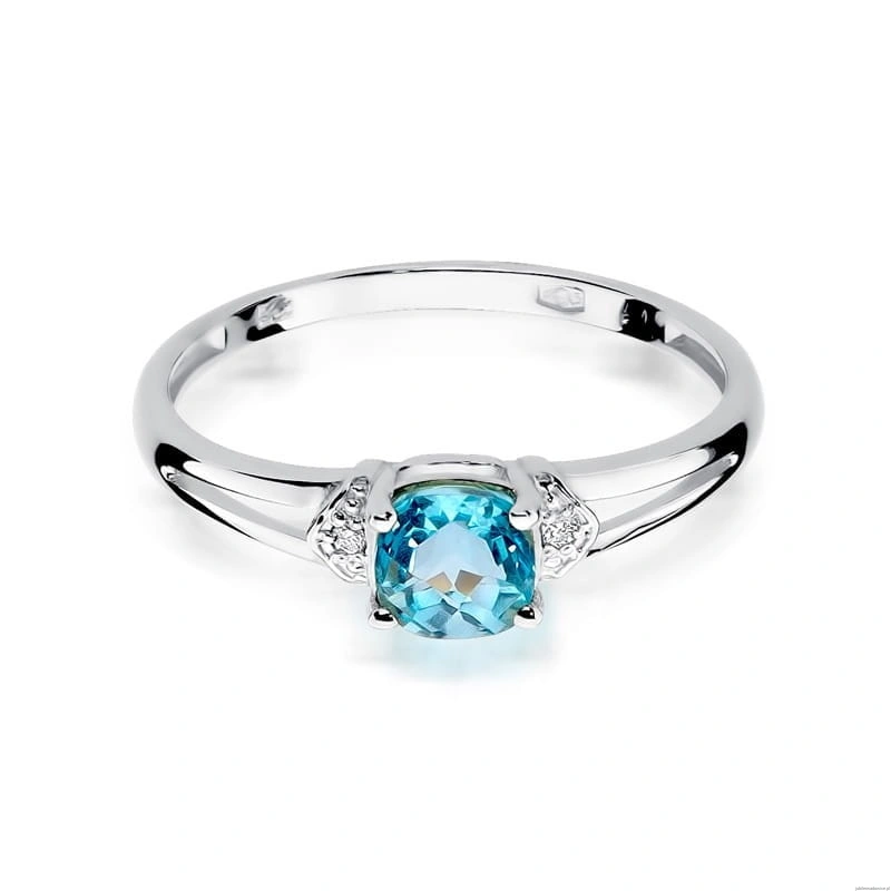Pierścionek W0039 Topaz Swiss 0,70ct białe złoto 375