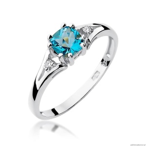 Pierścionek W0044 Topaz Swiss 0,70ct białe złoto 375