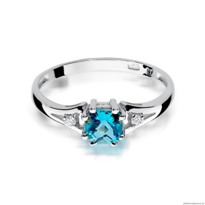 Pierścionek W0044 Topaz Swiss 0,70ct białe złoto 375