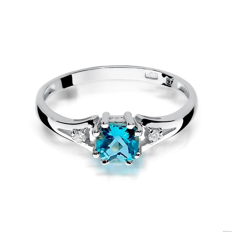 Pierścionek W0044 Topaz Swiss 0,70ct białe złoto 375