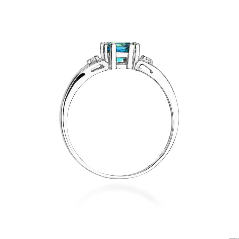 Pierścionek W0044 Topaz Swiss 0,70ct białe złoto 375