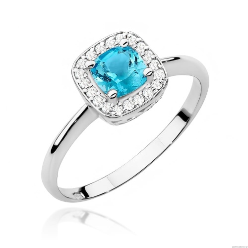 Pierścionek W0514 Topaz Swiss 0,70ct białe złoto 375