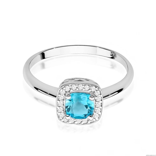 Pierścionek W0514 Topaz Swiss 0,70ct białe złoto 375