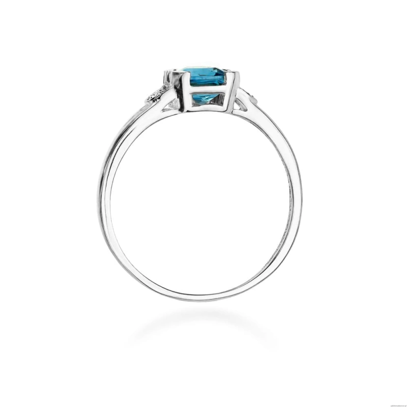 Pierścionek W0040 Topaz Swiss 1,10ct białe złoto 375