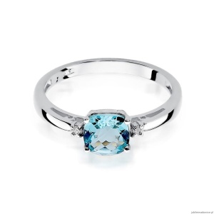 Pierścionek W0003 Topaz Swiss 1,10ct białe złoto 375