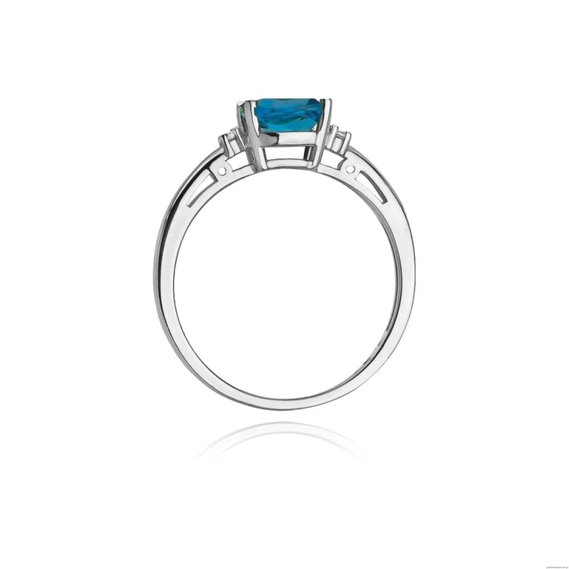 Pierścionek W0003 Topaz Swiss 1,10ct białe złoto 375