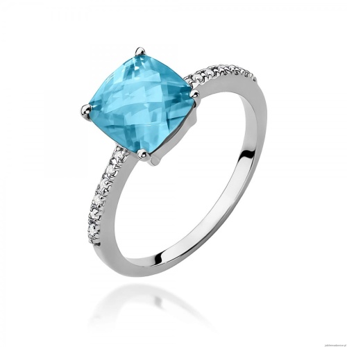Pierścionek W0511 Topaz Swiss 2,00ct białe złoto 375