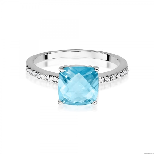 Pierścionek W0511 Topaz Swiss 2,00ct białe złoto 375