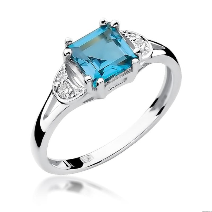 Pierścionek W0040B Topaz Swiss 1,40ct białe złoto 375