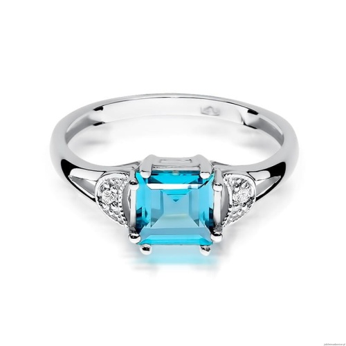 Pierścionek W0040B Topaz Swiss 1,40ct białe złoto 375