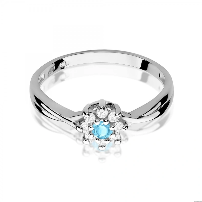 Pierścionek W0072 Topaz Swiss 0,15ct białe złoto 375