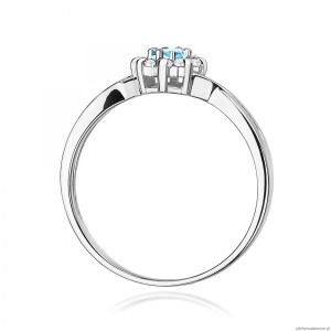 Pierścionek W0072 Topaz Swiss 0,15ct białe złoto 375