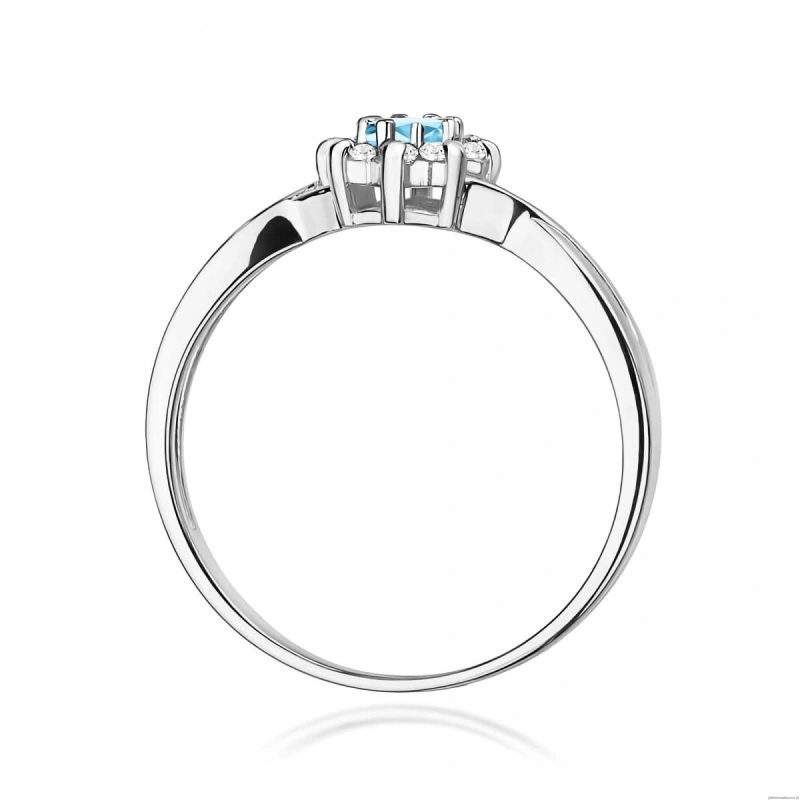 Pierścionek W0072 Topaz Swiss 0,15ct białe złoto 375