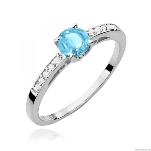 Pierścionek W0066 Topaz Swiss 0,50ct białe złoto 375