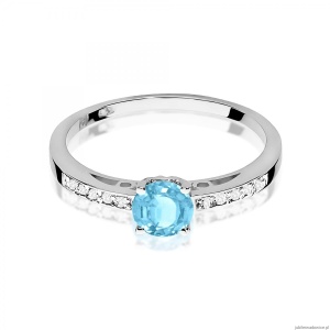 Pierścionek W0066 Topaz Swiss 0,50ct białe złoto 375