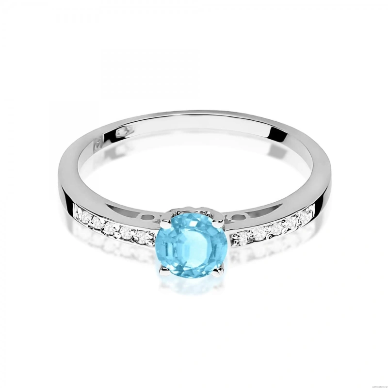 Pierścionek W0066 Topaz Swiss 0,50ct białe złoto 375