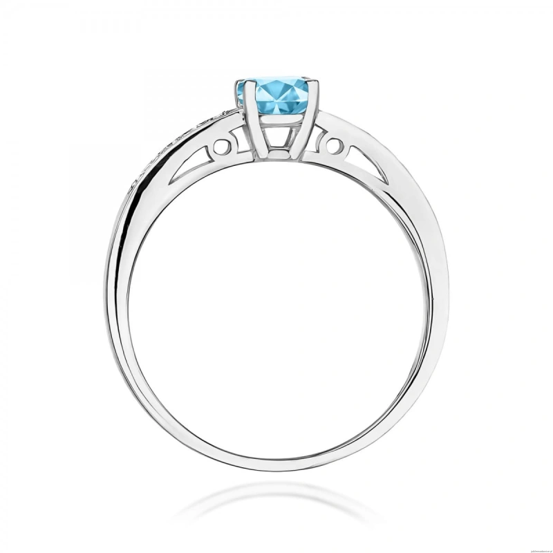 Pierścionek W0066 Topaz Swiss 0,50ct białe złoto 375