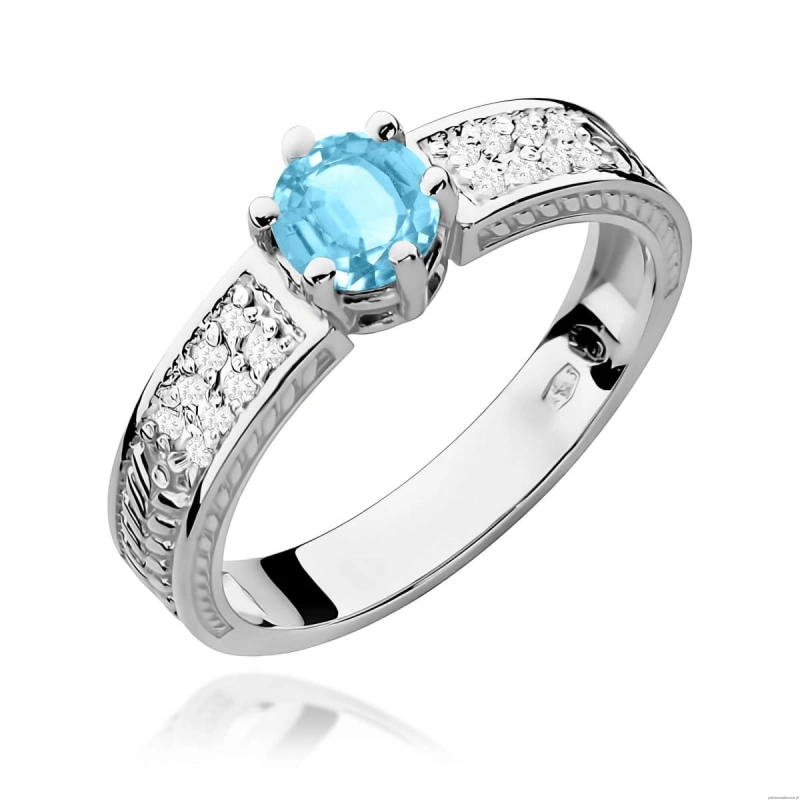 Pierścionek W0075 Topaz Swiss 0,50ct białe złoto 375