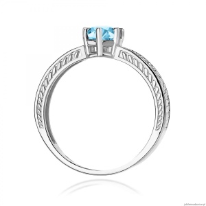 Pierścionek W0075 Topaz Swiss 0,50ct białe złoto 375