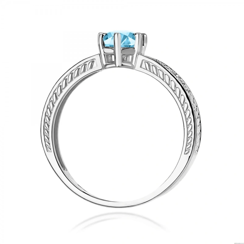 Pierścionek W0075 Topaz Swiss 0,50ct białe złoto 375