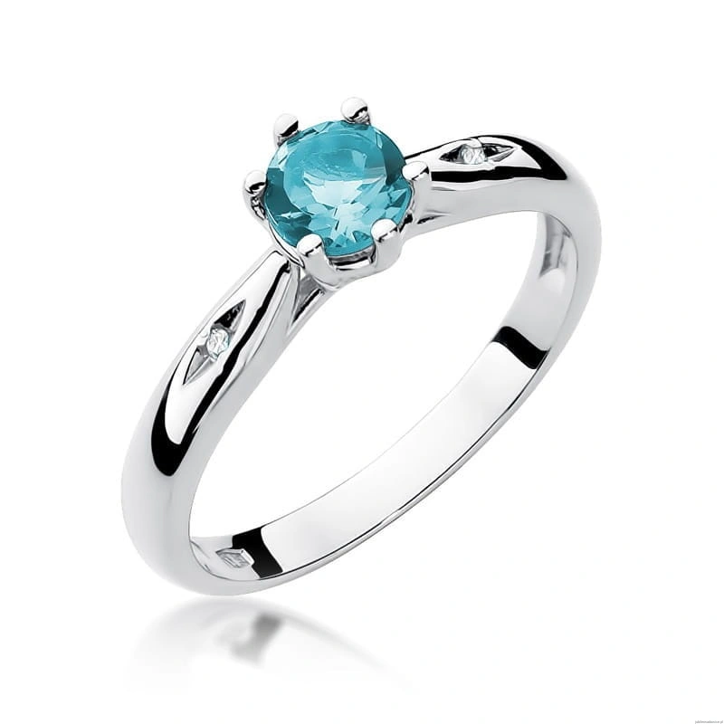 Pierścionek W0074 Topaz Swiss 0,50ct białe złoto 375