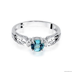 Pierścionek W0014 Topaz Swiss 0,50ct białe złoto 375