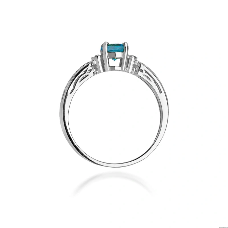 Pierścionek W0014 Topaz Swiss 0,50ct białe złoto 375