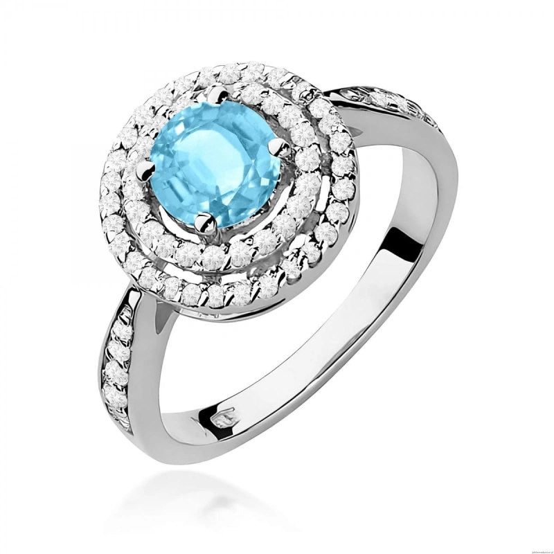 Pierścionek W0274 Topaz Swiss 0,80ct białe złoto 375