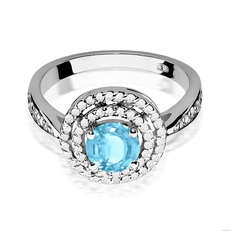 Pierścionek W0274 Topaz Swiss 0,80ct białe złoto 375