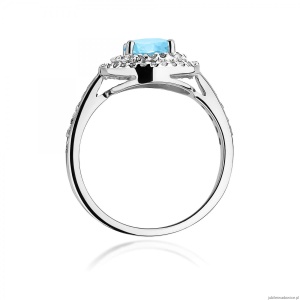 Pierścionek W0274 Topaz Swiss 0,80ct białe złoto 375