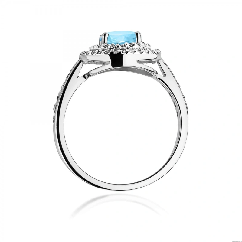 Pierścionek W0274 Topaz Swiss 0,80ct białe złoto 375