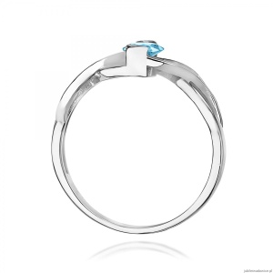 Pierścionek W0028 Topaz Swiss 0,50ct białe złoto 375