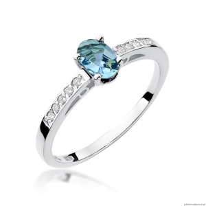 Pierścionek W0067 Topaz Swiss 0,50ct białe złoto 375