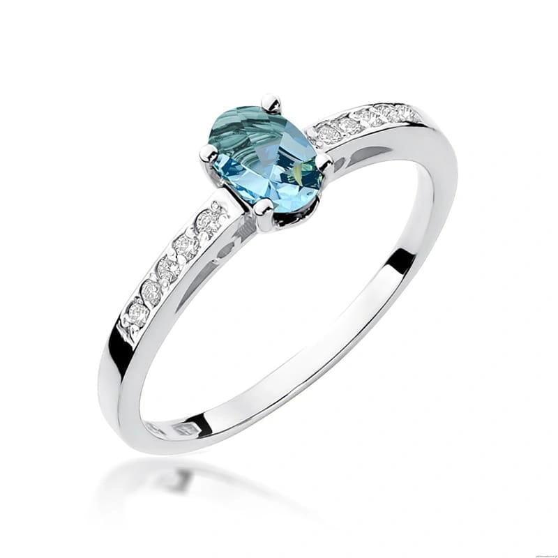 Pierścionek W0067 Topaz Swiss 0,50ct białe złoto 375