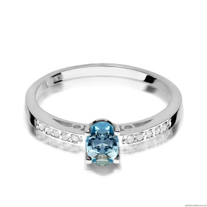 Pierścionek W0067 Topaz Swiss 0,50ct białe złoto 375