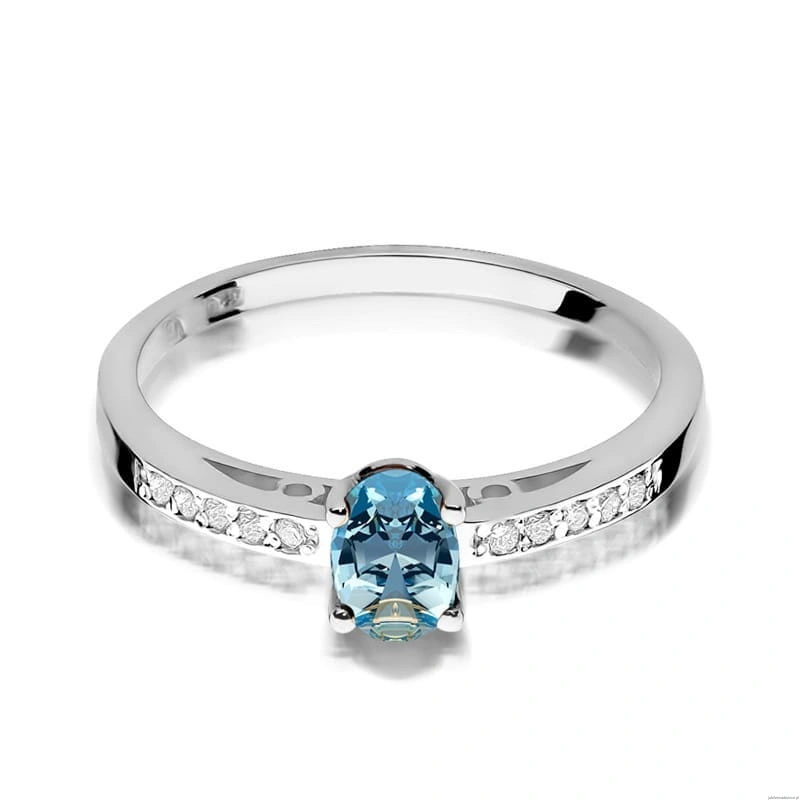 Pierścionek W0067 Topaz Swiss 0,50ct białe złoto 375
